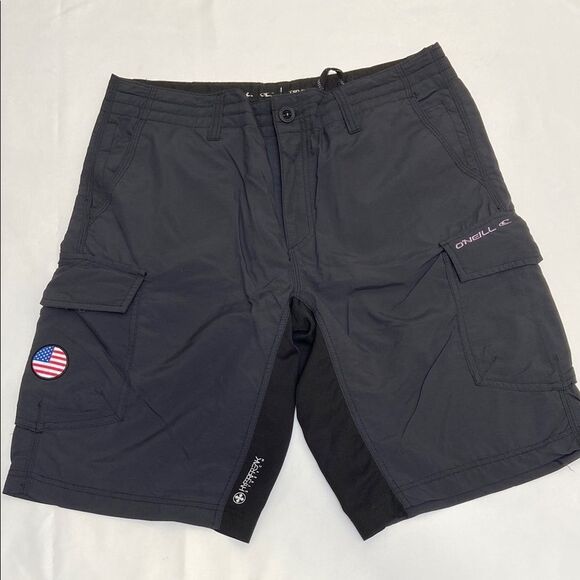 O'Neill Black Cargo Shorts with Relaxed Fit - Picture 1 of 9